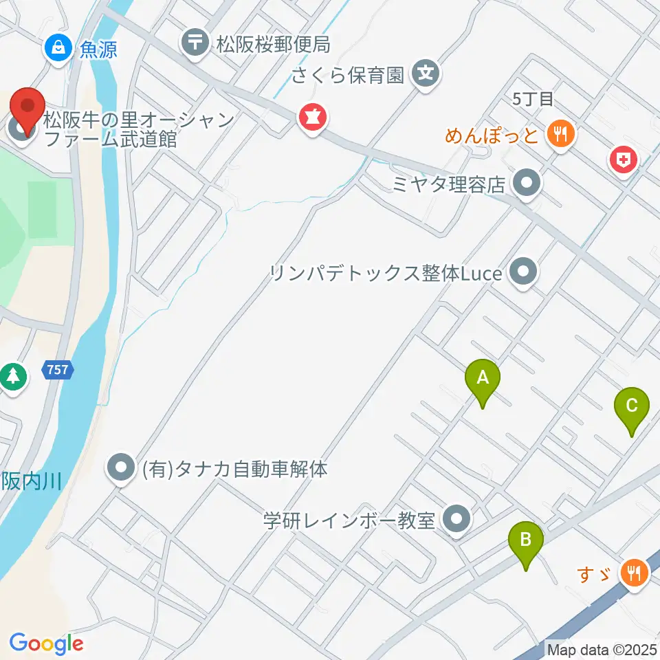 松阪牛の里オーシャンファーム武道館周辺の駐車場・コインパーキング一覧地図