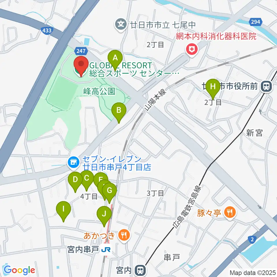 グローバルリゾート総合スポーツセンターサンチェリー周辺の駐車場・コインパーキング一覧地図