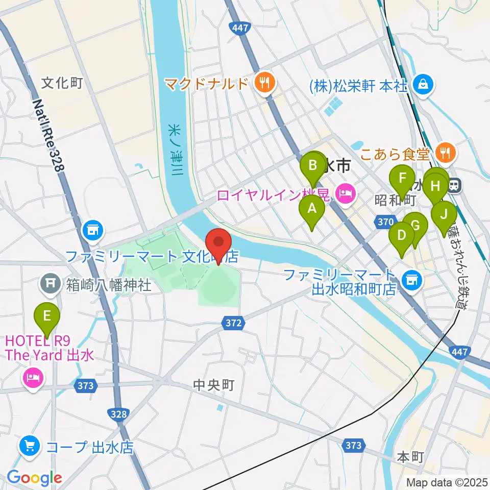 ブルーチップスタジアム周辺の駐車場・コインパーキング一覧地図
