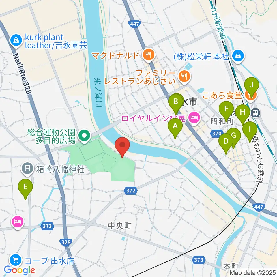 ブルーチップスタジアム周辺の駐車場・コインパーキング一覧地図