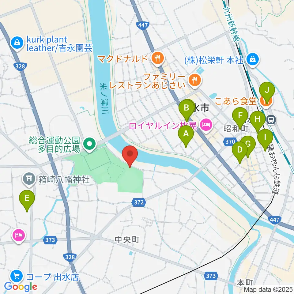 ブルーチップスタジアム周辺の駐車場・コインパーキング一覧地図