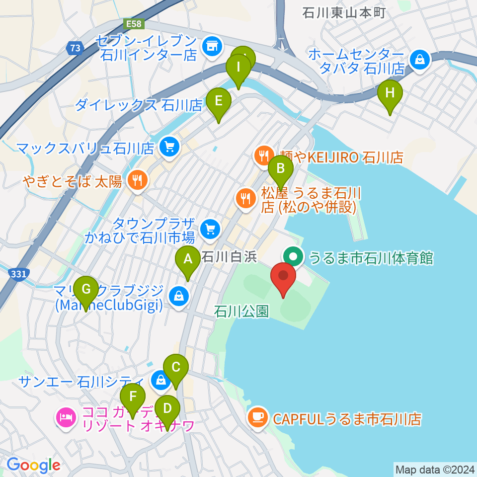 エナジックスタジアム石川周辺の駐車場・コインパーキング一覧地図