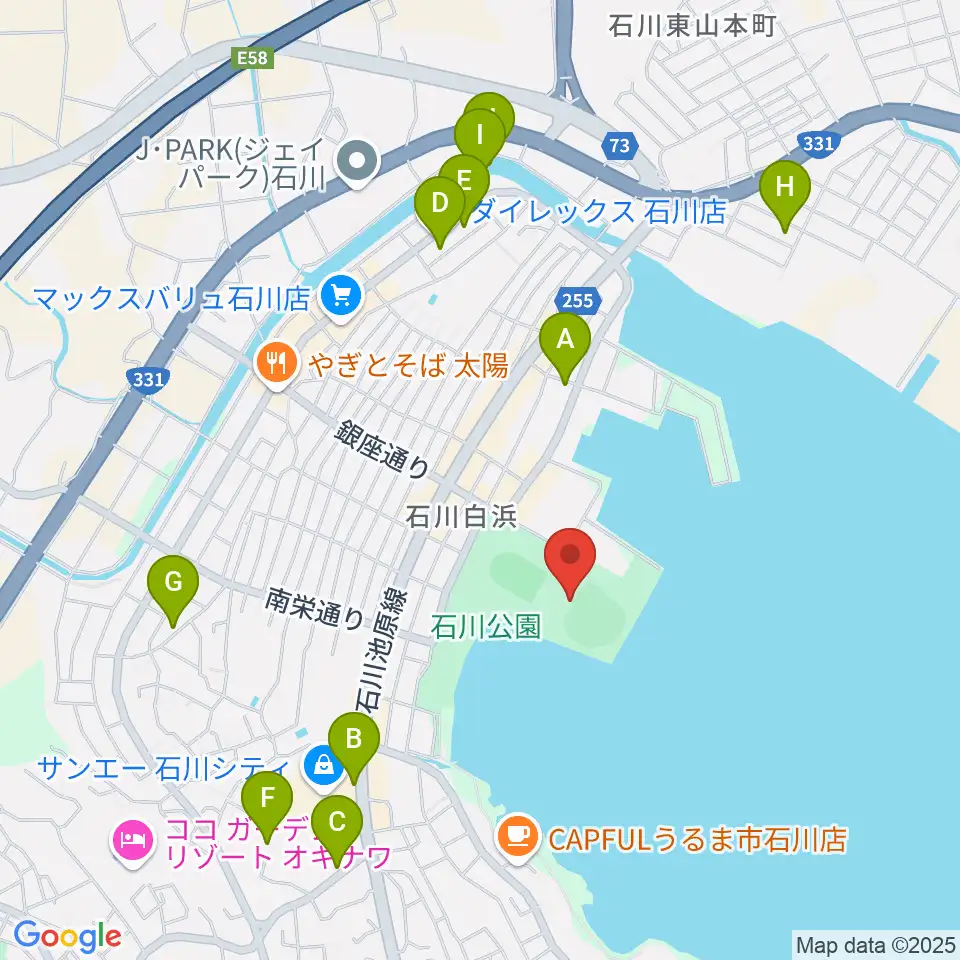 エナジックスタジアム石川周辺の駐車場・コインパーキング一覧地図