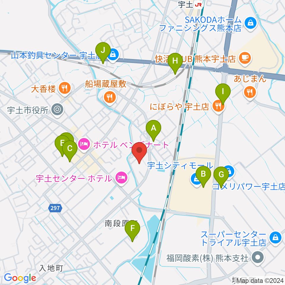 ecowin宇土アリーナ周辺の駐車場・コインパーキング一覧地図