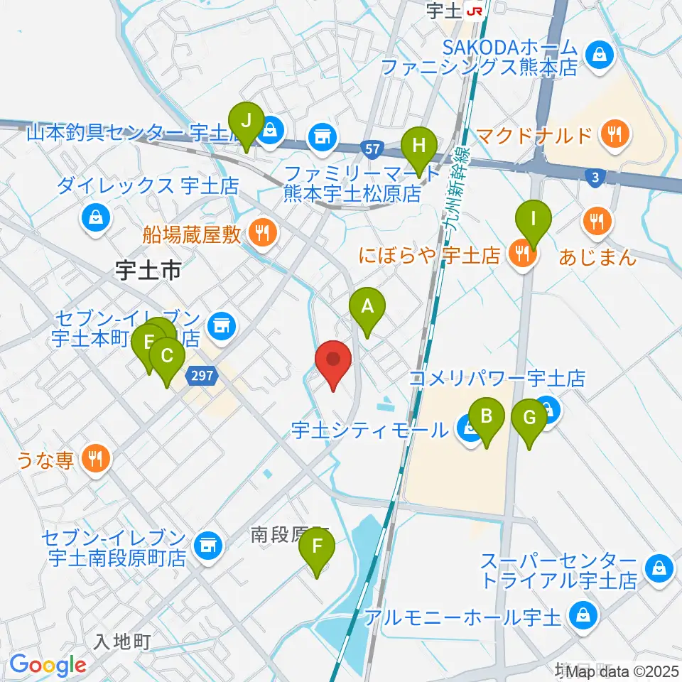 ecowin宇土アリーナ周辺の駐車場・コインパーキング一覧地図