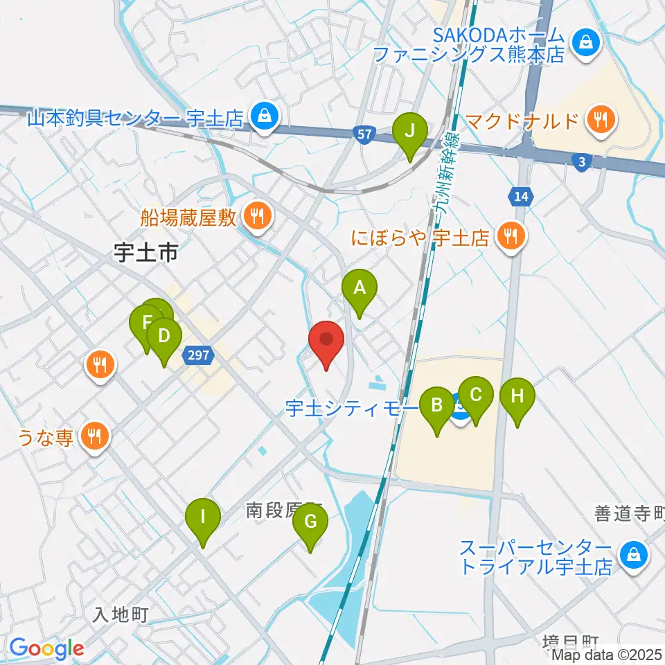 ecowin宇土アリーナ周辺の駐車場・コインパーキング一覧地図