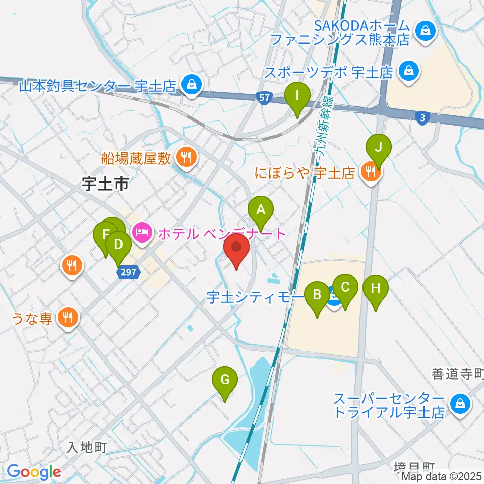 ecowin宇土アリーナ周辺の駐車場・コインパーキング一覧地図