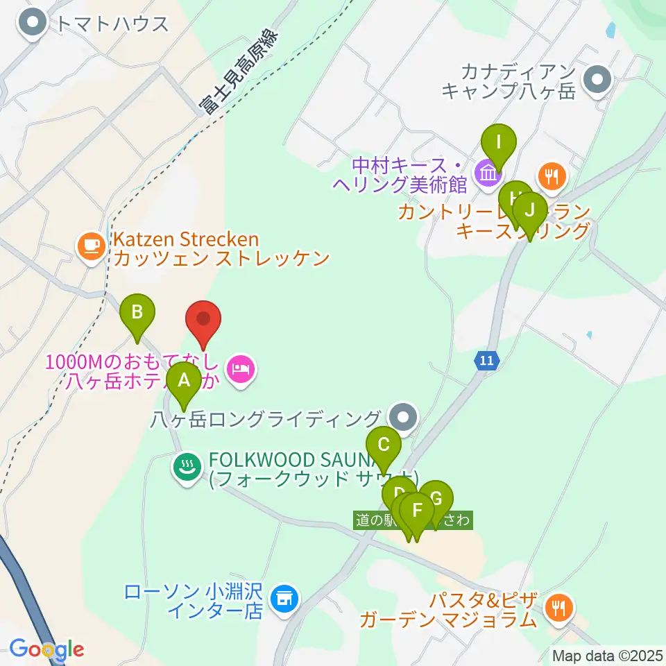 FOLKWOOD SKATE PARK 八ヶ岳周辺の駐車場・コインパーキング一覧地図
