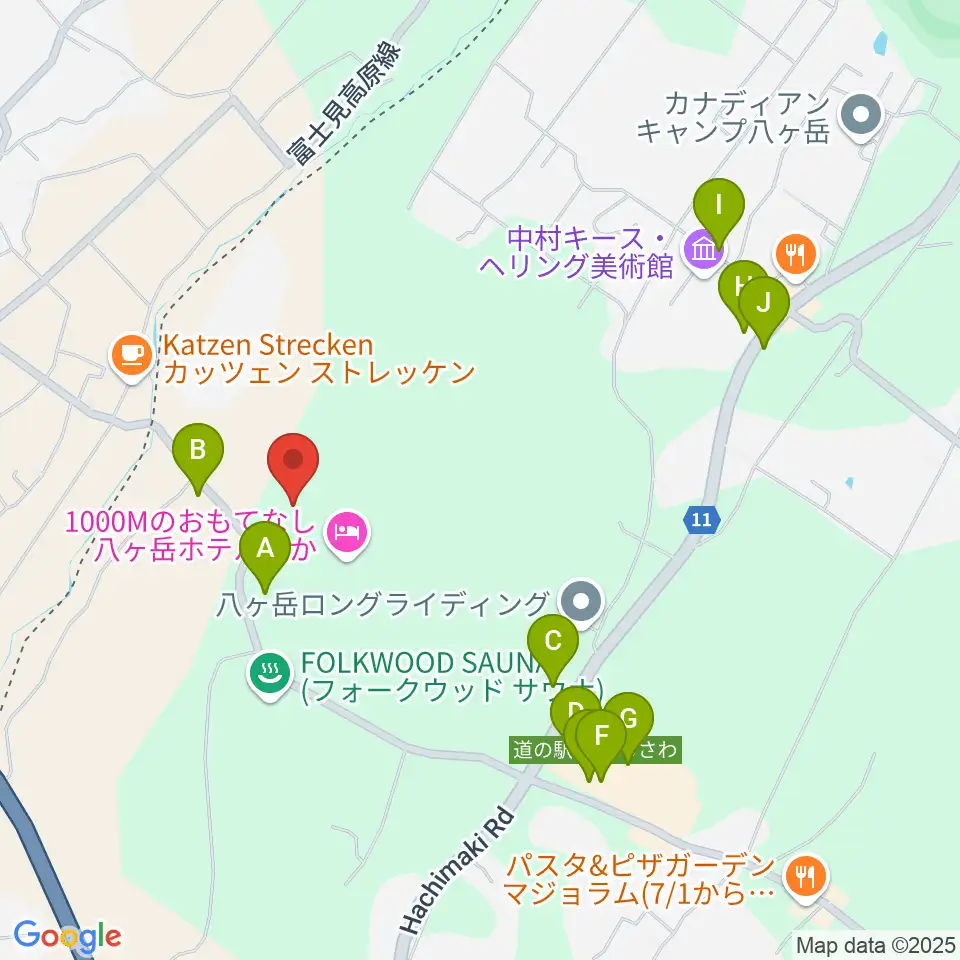 FOLKWOOD SKATE PARK 八ヶ岳周辺の駐車場・コインパーキング一覧地図