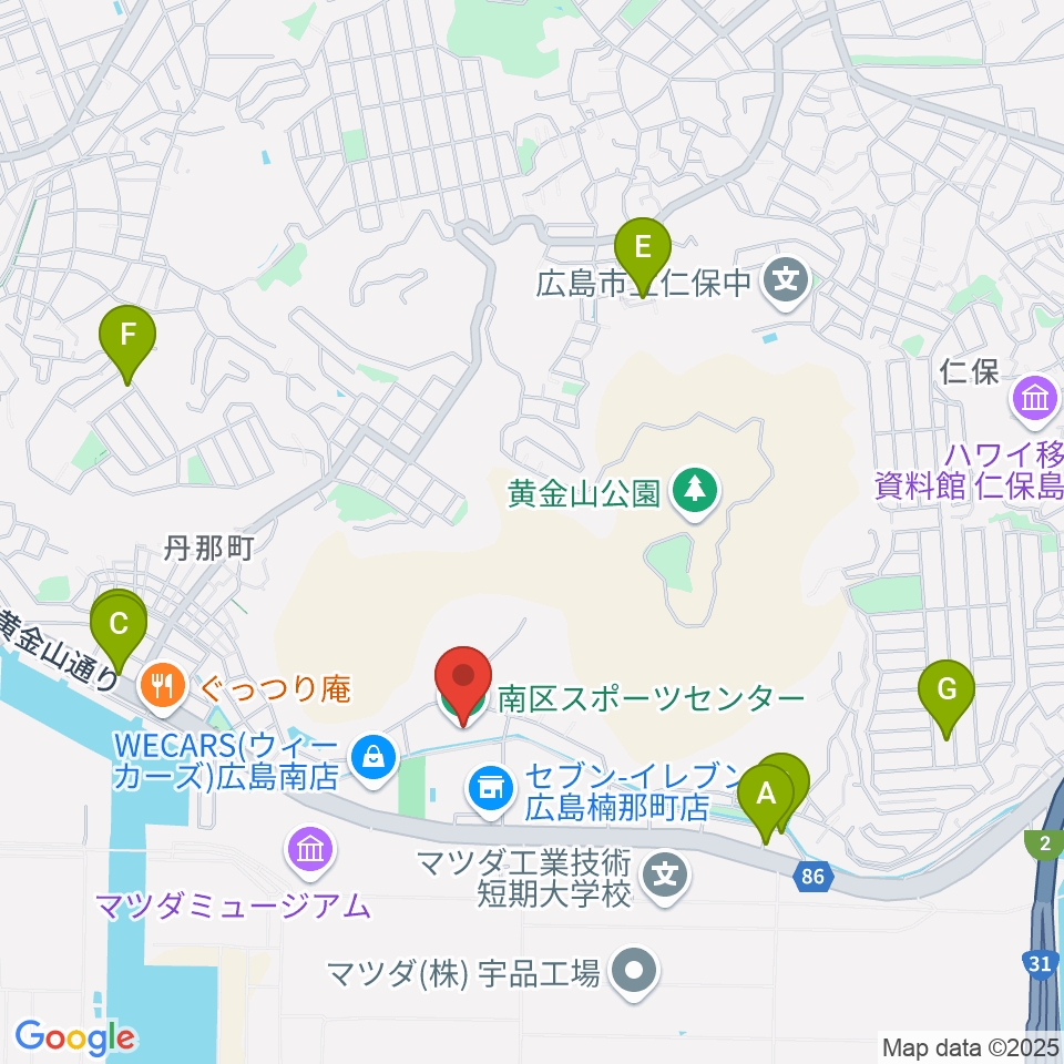 広島市南区スポーツセンター周辺の駐車場・コインパーキング一覧地図