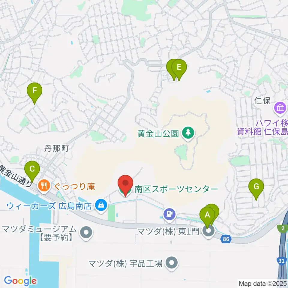 広島市南区スポーツセンター周辺の駐車場・コインパーキング一覧地図
