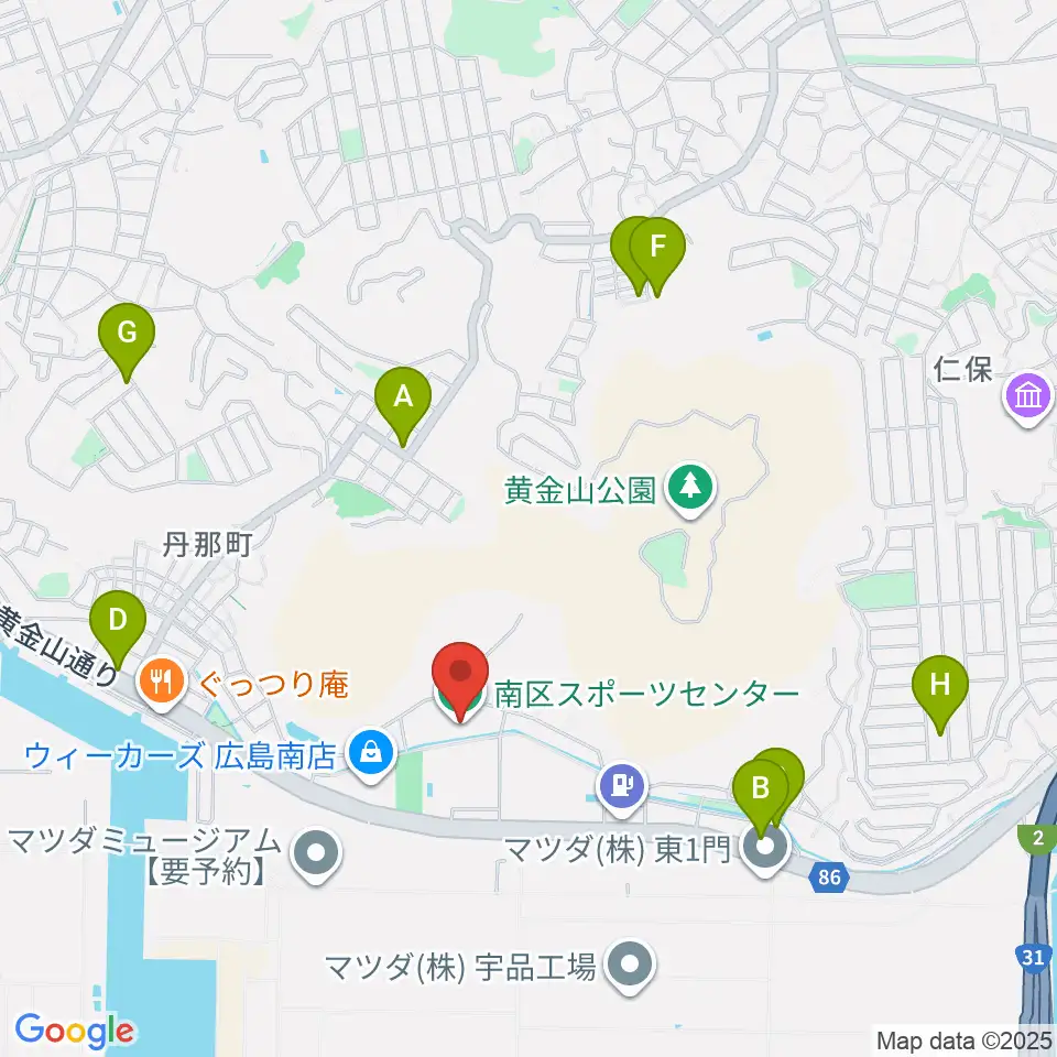 広島市南区スポーツセンター周辺の駐車場・コインパーキング一覧地図