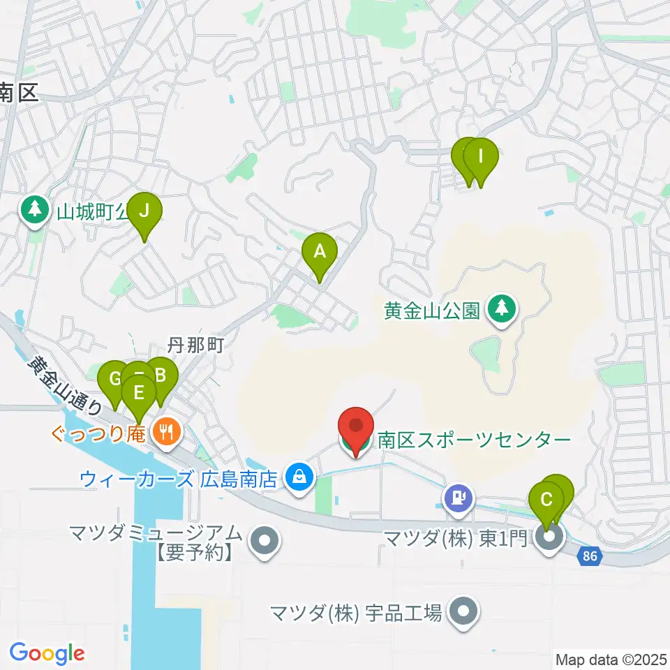 広島市南区スポーツセンター周辺の駐車場・コインパーキング一覧地図