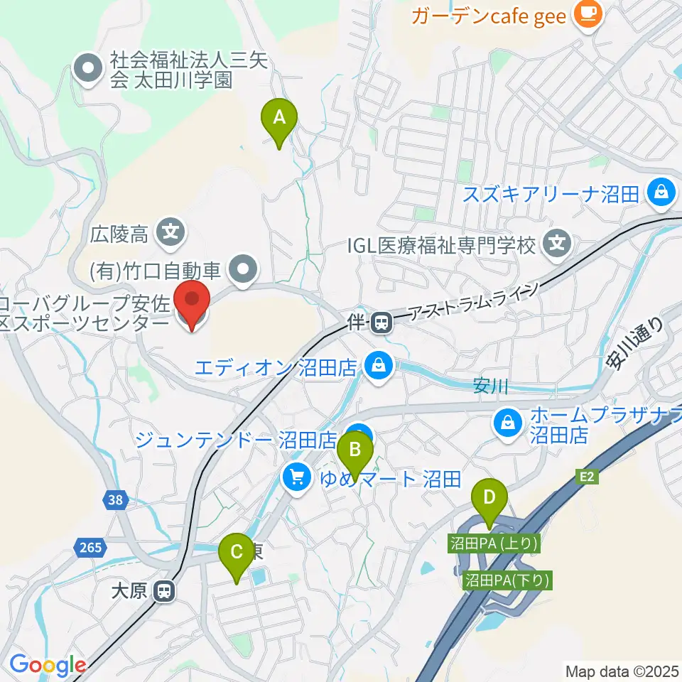 プローバグループ安佐南区スポーツセンター周辺の駐車場・コインパーキング一覧地図