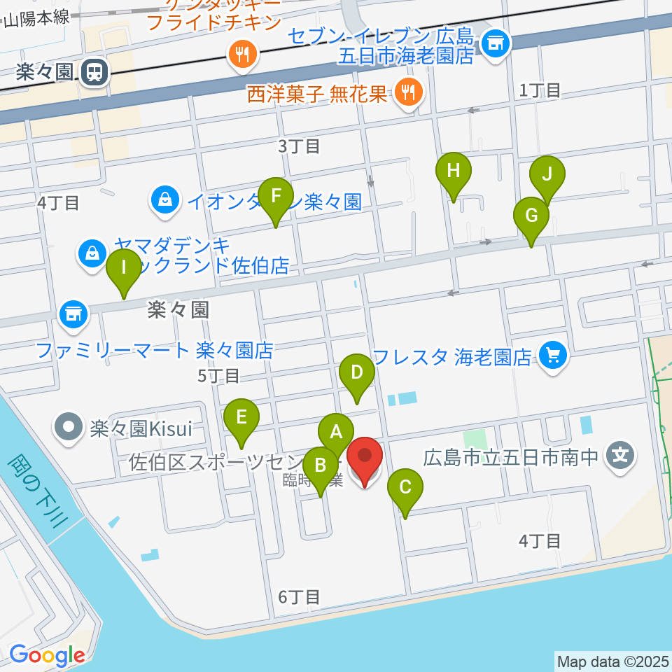 広島市佐伯区スポーツセンター周辺の駐車場・コインパーキング一覧地図