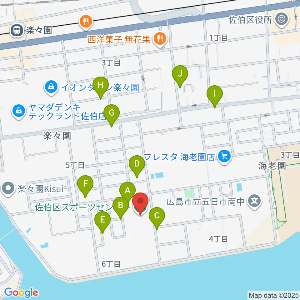 広島市佐伯区スポーツセンター周辺の駐車場・コインパーキング一覧地図