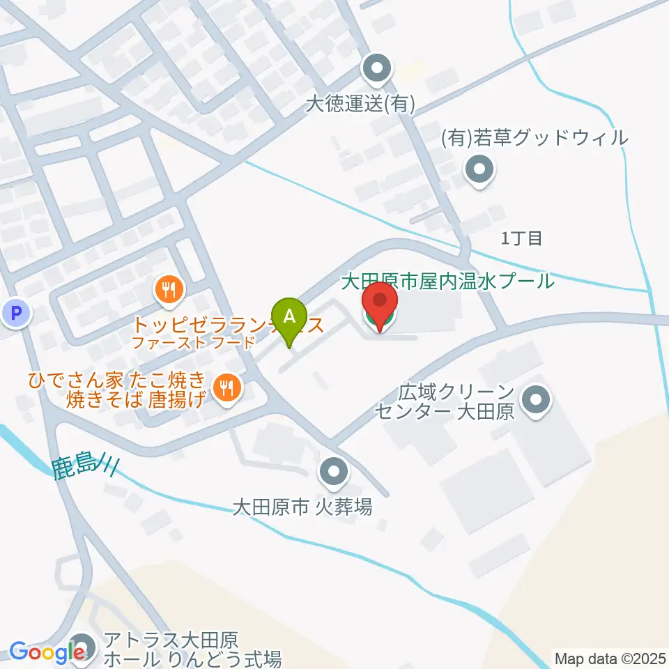 フクシ・エンタープライズ大田原温水プール周辺の駐車場・コインパーキング一覧地図