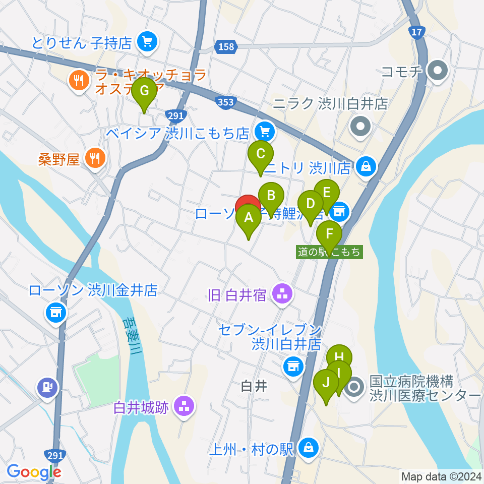 JESCOアリーナ渋川周辺の駐車場・コインパーキング一覧地図