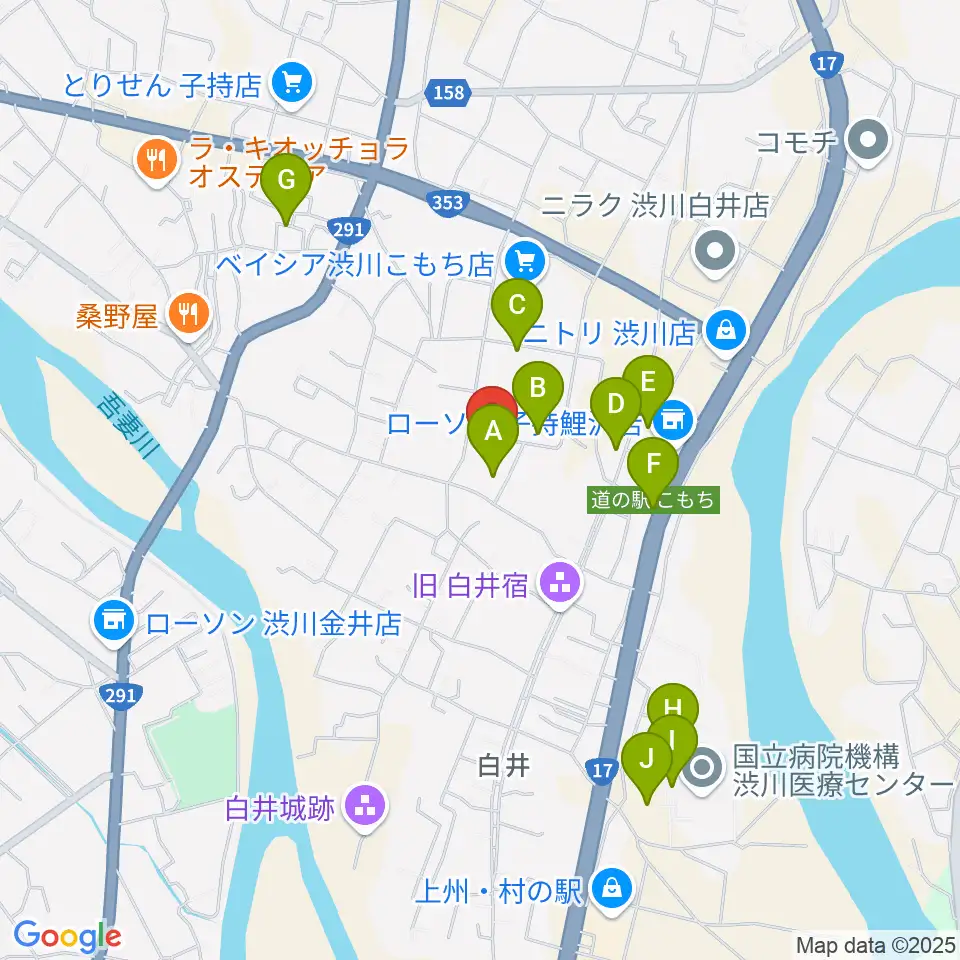 JESCOアリーナ渋川周辺の駐車場・コインパーキング一覧地図