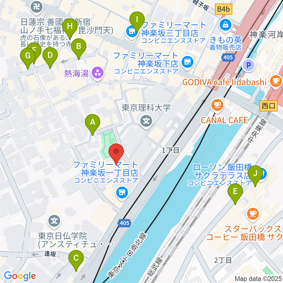 東京理科大学 近代科学資料館周辺の駐車場・コインパーキング一覧地図