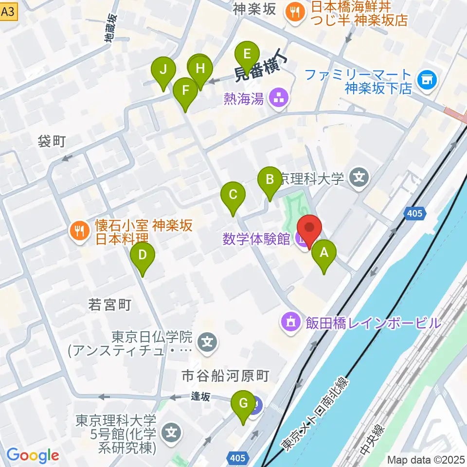 東京理科大学 近代科学資料館周辺の駐車場・コインパーキング一覧地図