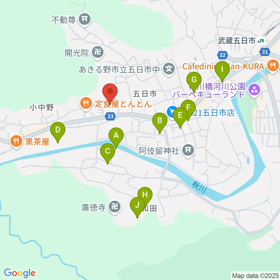 五日市郷土館周辺の駐車場・コインパーキング一覧地図