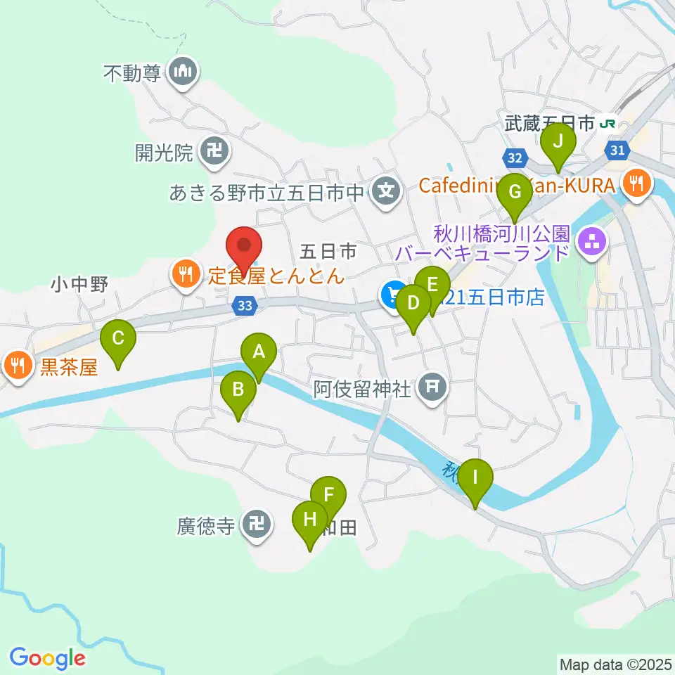 五日市郷土館周辺の駐車場・コインパーキング一覧地図