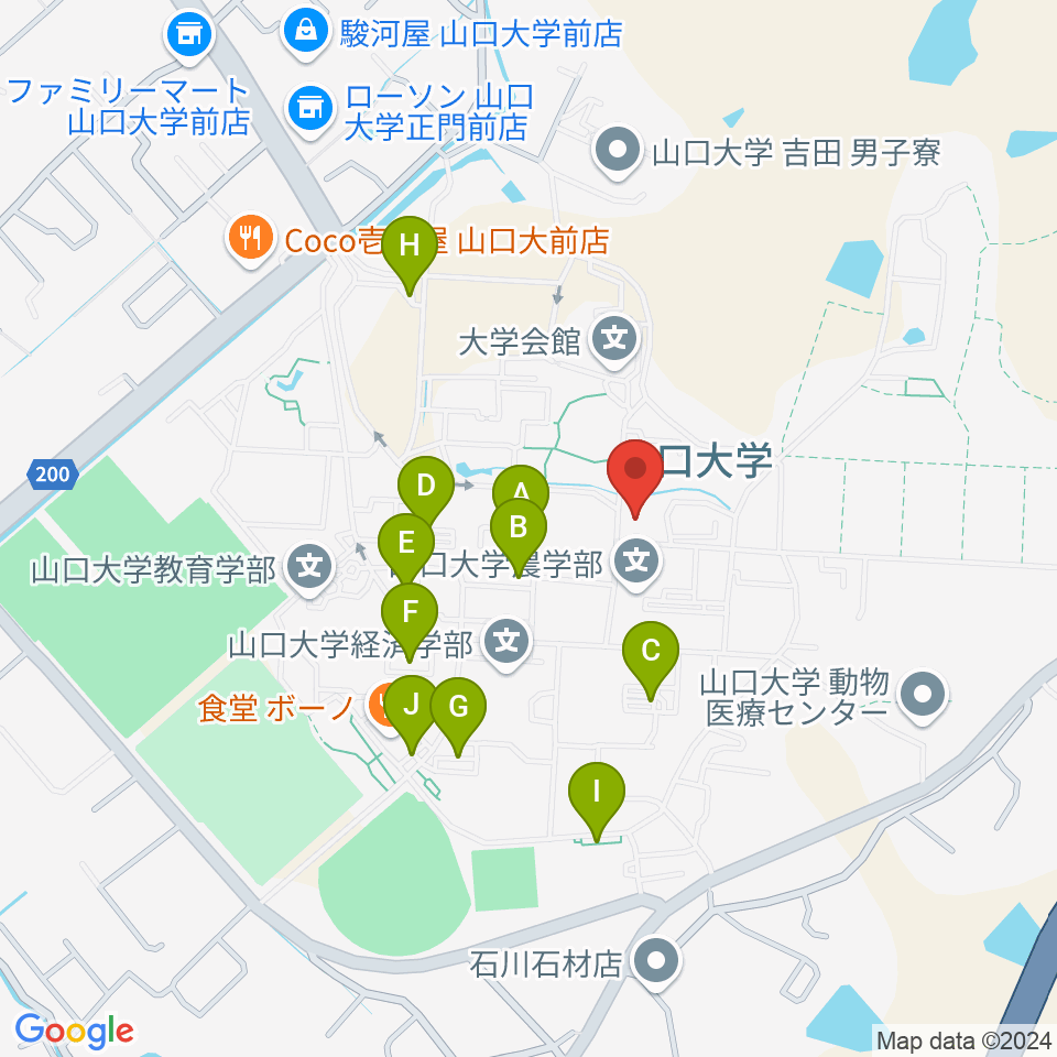 山口大学埋蔵文化財資料館周辺の駐車場・コインパーキング一覧地図