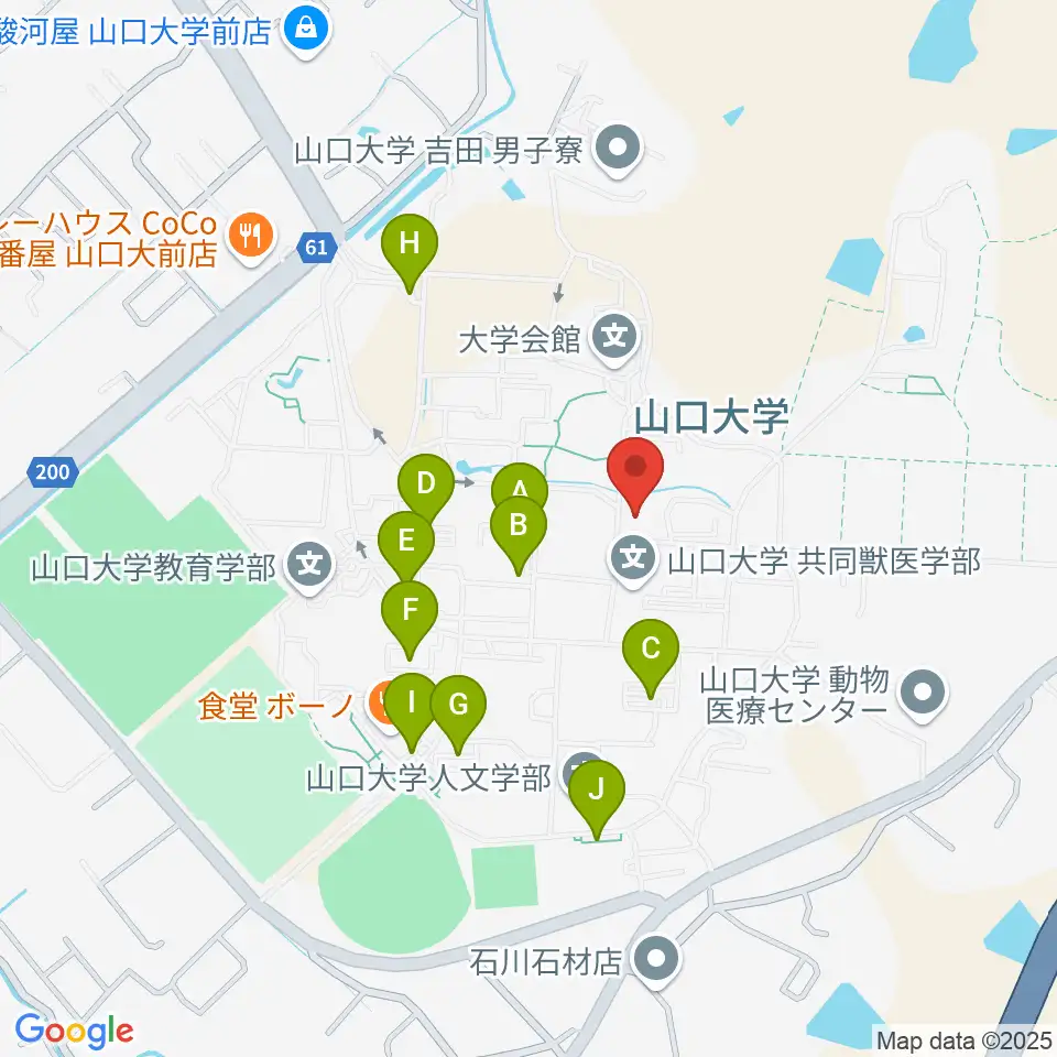 山口大学埋蔵文化財資料館周辺の駐車場・コインパーキング一覧地図