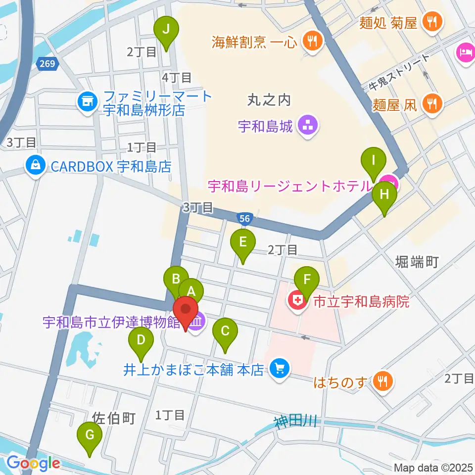 宇和島市立伊達博物館周辺の駐車場・コインパーキング一覧地図