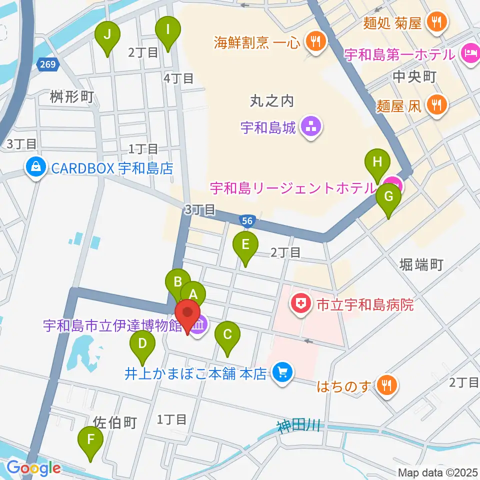 宇和島市立伊達博物館周辺の駐車場・コインパーキング一覧地図