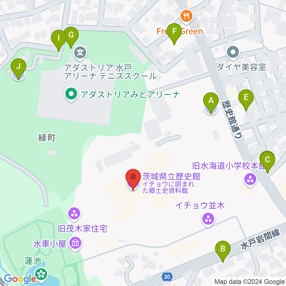 茨城県立歴史館周辺の駐車場・コインパーキング一覧地図