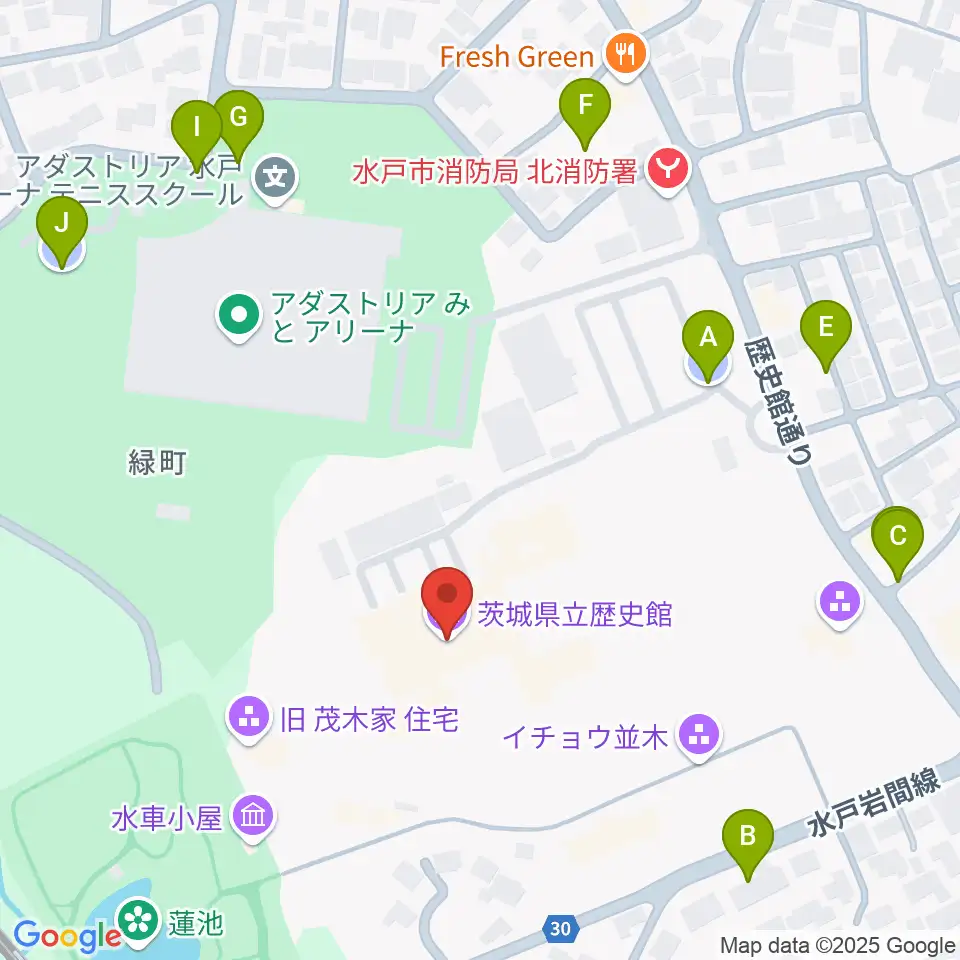 茨城県立歴史館周辺の駐車場・コインパーキング一覧地図