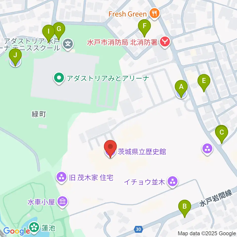 茨城県立歴史館周辺の駐車場・コインパーキング一覧地図