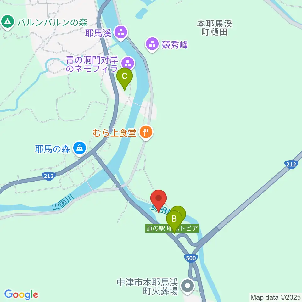 耶馬渓風物館周辺の駐車場・コインパーキング一覧地図
