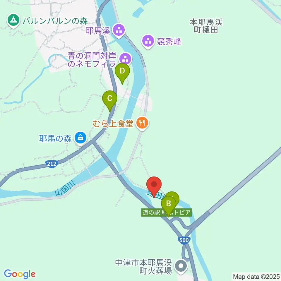 耶馬渓風物館周辺の駐車場・コインパーキング一覧地図