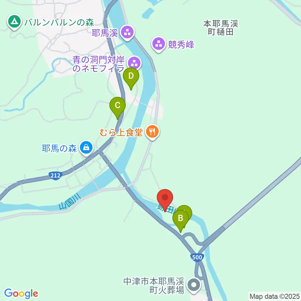 耶馬渓風物館周辺の駐車場・コインパーキング一覧地図