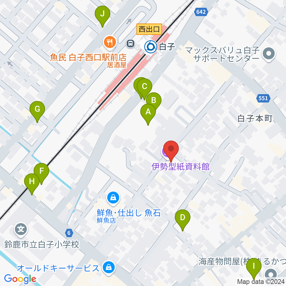 伊勢型紙資料館周辺の駐車場・コインパーキング一覧地図