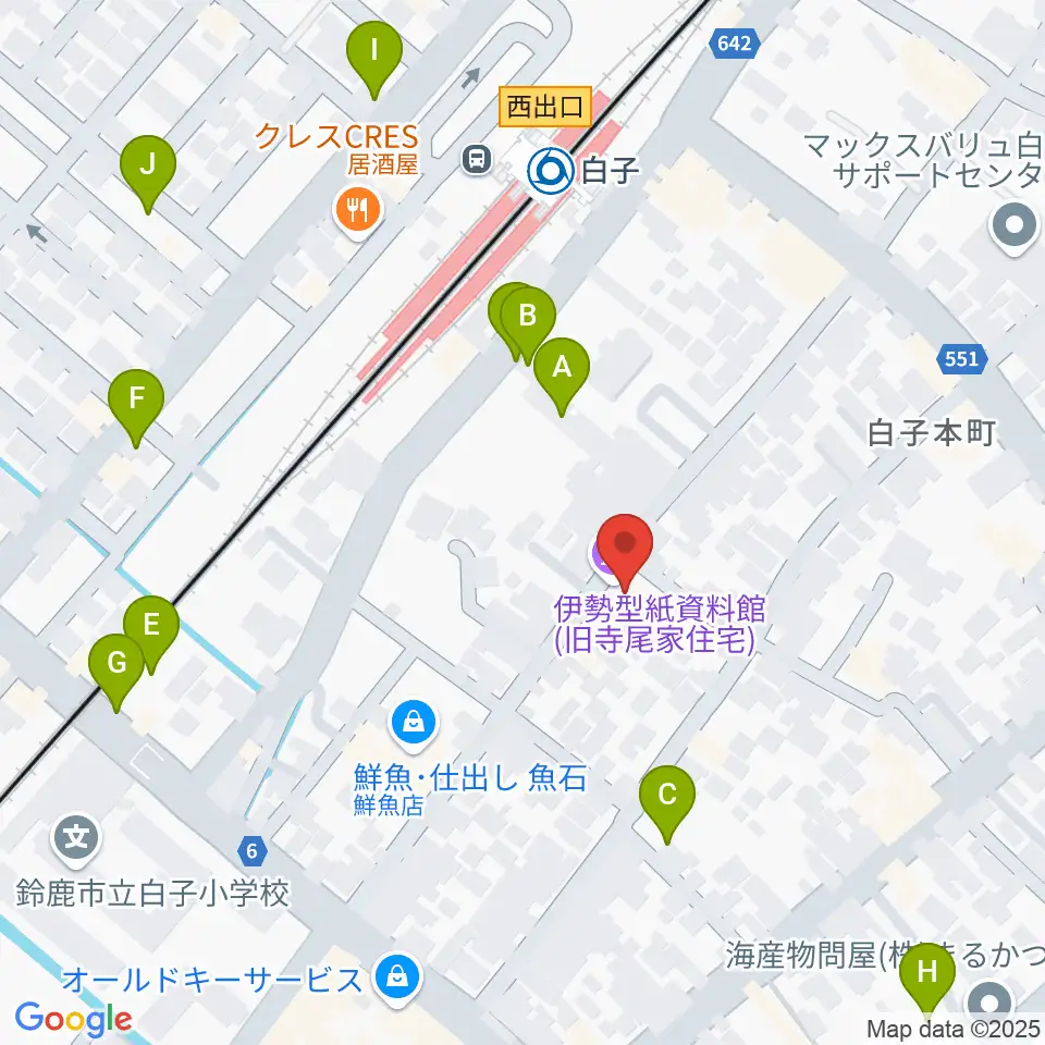 伊勢型紙資料館周辺の駐車場・コインパーキング一覧地図