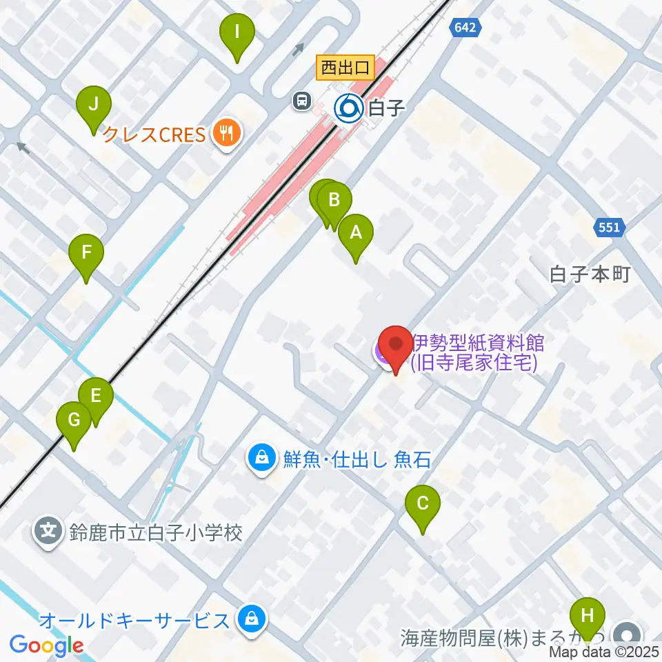 伊勢型紙資料館周辺の駐車場・コインパーキング一覧地図