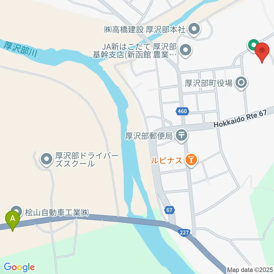 厚沢部町郷土資料館周辺の駐車場・コインパーキング一覧地図