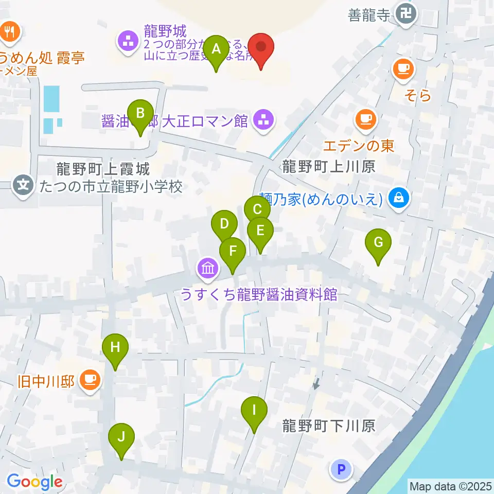 たつの市立龍野歴史文化資料館周辺の駐車場・コインパーキング一覧地図