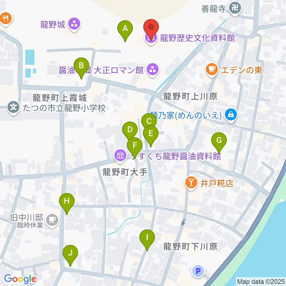 たつの市立龍野歴史文化資料館周辺の駐車場・コインパーキング一覧地図