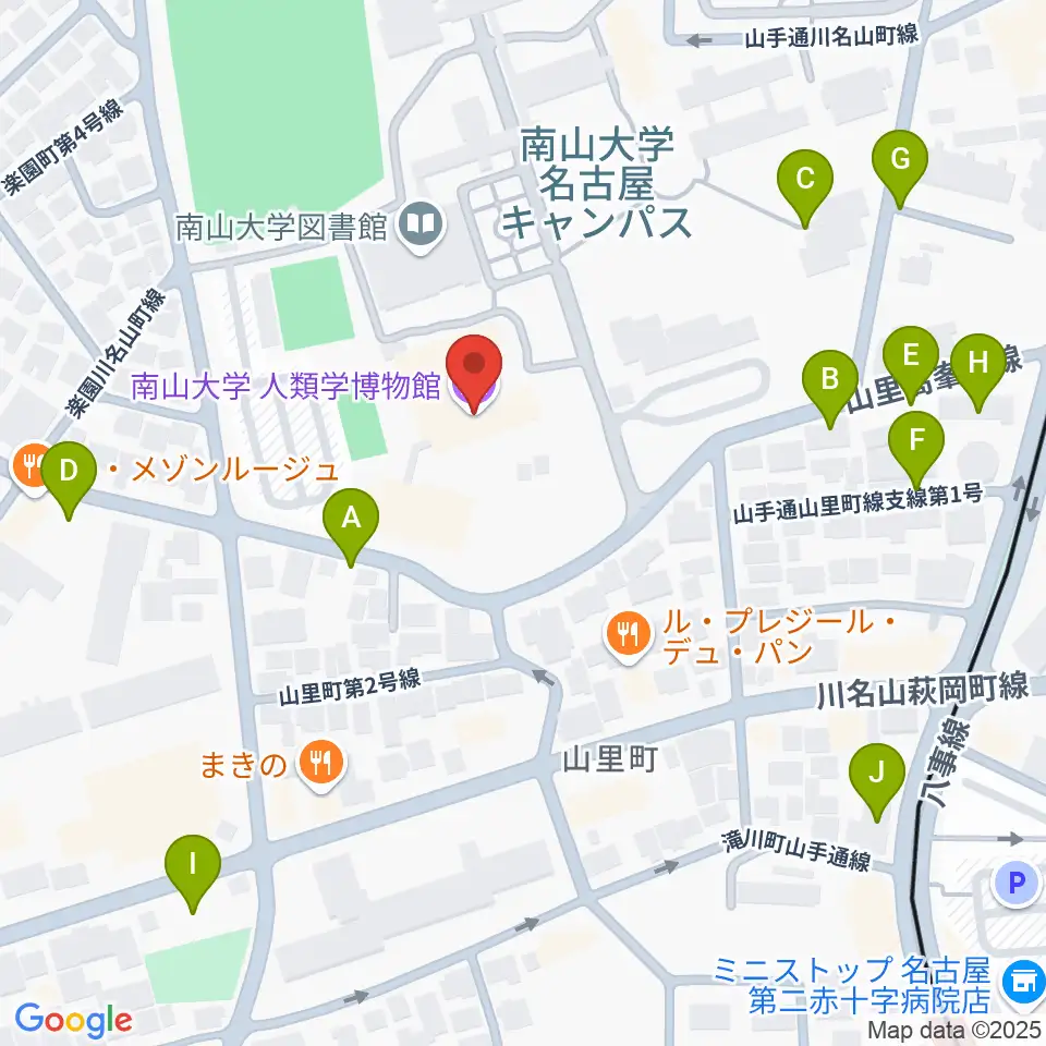 南山大学人類学博物館周辺の駐車場・コインパーキング一覧地図