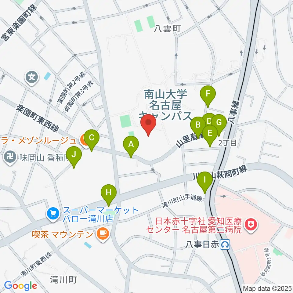 南山大学人類学博物館周辺の駐車場・コインパーキング一覧地図