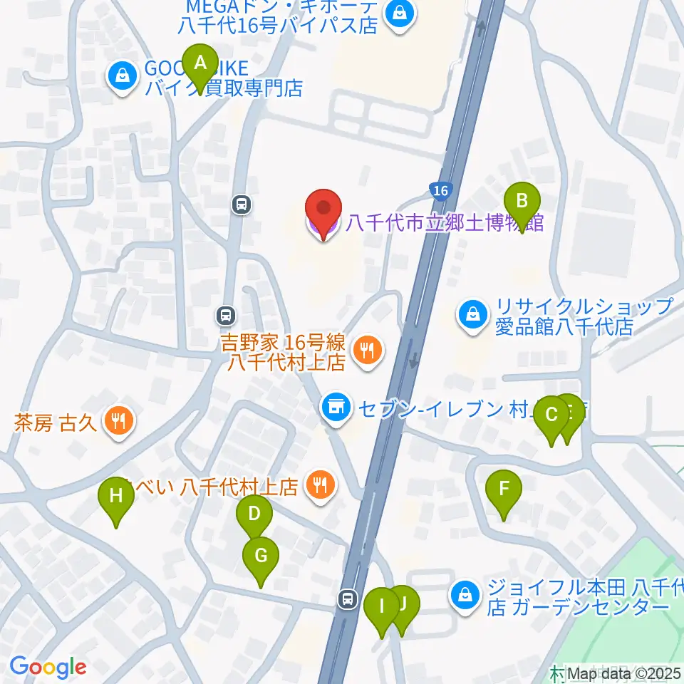 八千代市立郷土博物館周辺の駐車場・コインパーキング一覧地図