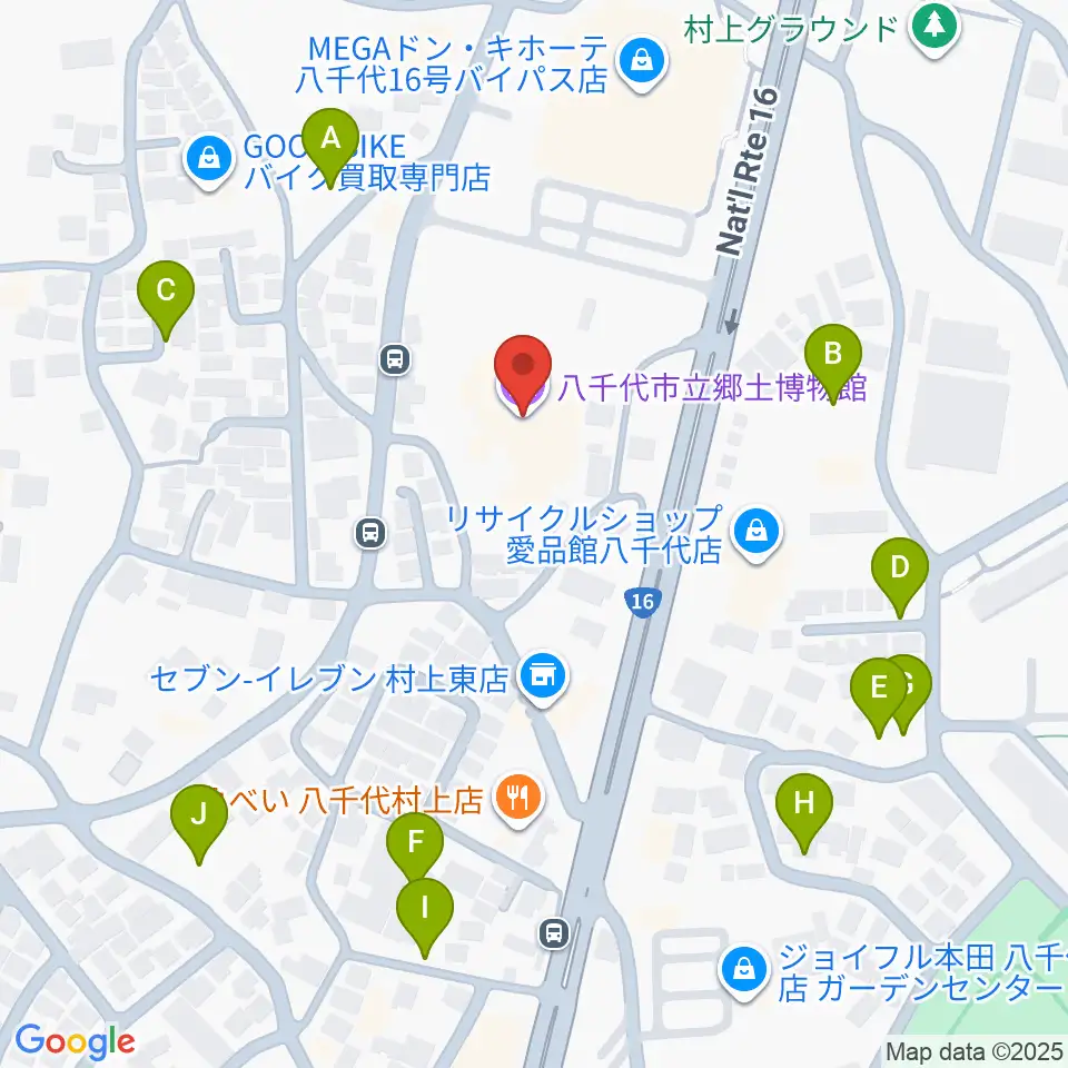 八千代市立郷土博物館周辺の駐車場・コインパーキング一覧地図