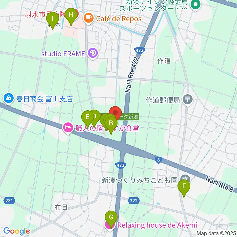 射水市新湊博物館周辺の駐車場・コインパーキング一覧地図