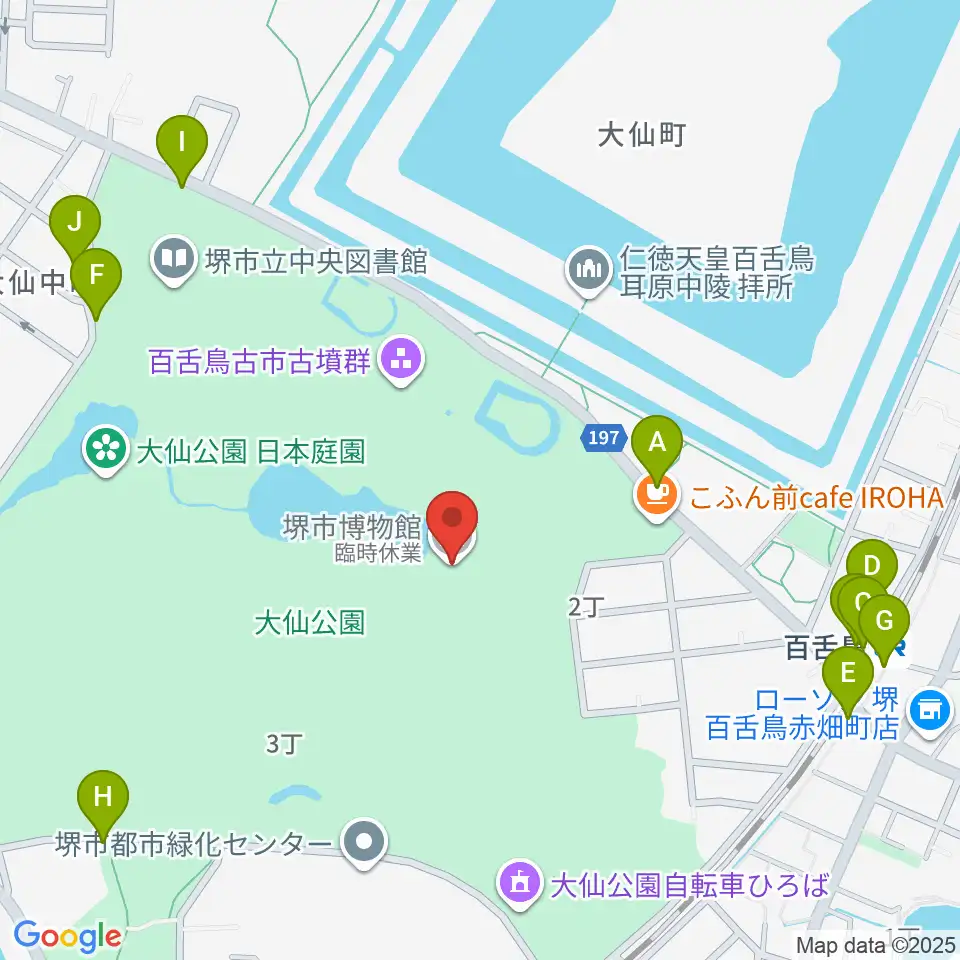 堺市博物館周辺の駐車場・コインパーキング一覧地図