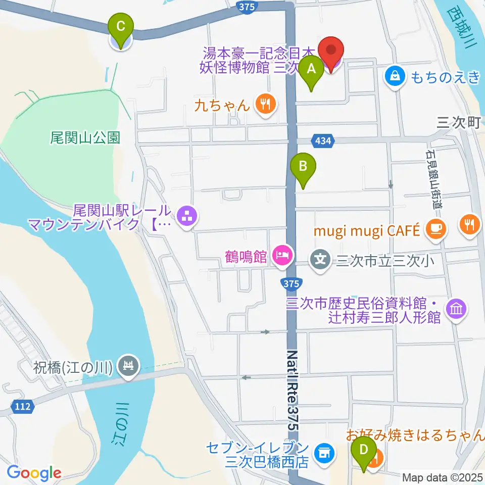 三次もののけミュージアム周辺の駐車場・コインパーキング一覧地図